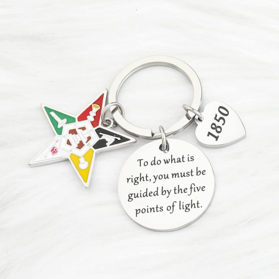 New AKTAP Aktap Oes Keychain Order Of The Eastern Star Gift Oes 1850 Sorority Gift For Fraternity Fans (Oes Keychain)