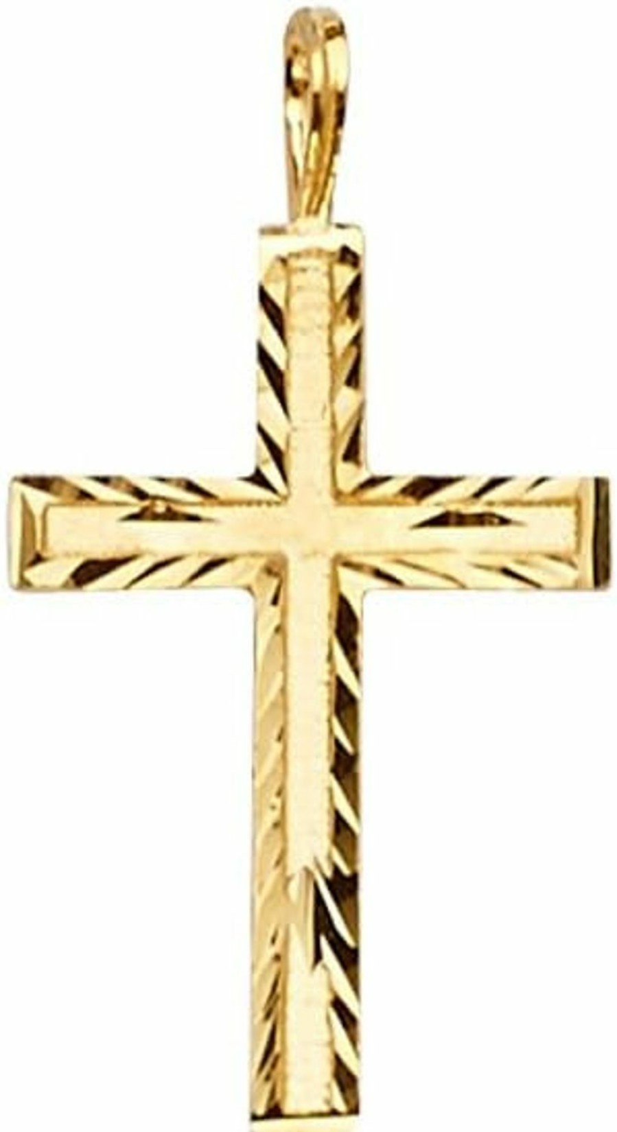 Online The World Jewelry Center 14K Real Yellow Gold Cross Religious Charm Pendant (Size : 22 X 12 Mm)