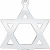 New Jewelry America Jewelry America Solid 14K White Gold 0.9Mm Thick Star Of David Pendant (28.5 X 20Mm)