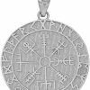 Wholesale Claddagh Gold Certified 10K Gold Viking Odin Symbol Rune Amulet Pantgram Vegvisir Compass Pendant