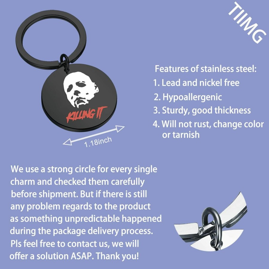 Hot TIIMG Tiimg Halloween Scary Horror Gift Killing It Slasher Keychain Horror Movie Gifts For Women