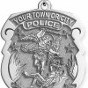 Clearance PicturesOnGold.com Picturesongold.Com Saint Michael Personalized Police Badge With Department & Badge Number In Solid 10K Yellow Gold, 14K White Gold Or Sterling Silver