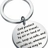 Best BEKECH Bekech Traveler'S Prayer Travel Protection Key Ring Travel Gifts God Protect Us As We Travel Safe Travels Keychain