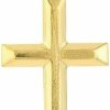 Online JEWELHEART Jewelheart 14K Real Gold Cross Pendant For Men - Classic Beveled Edge Cross Pendant Charm - Religious 14K Yellow Gold Jewelry For Women