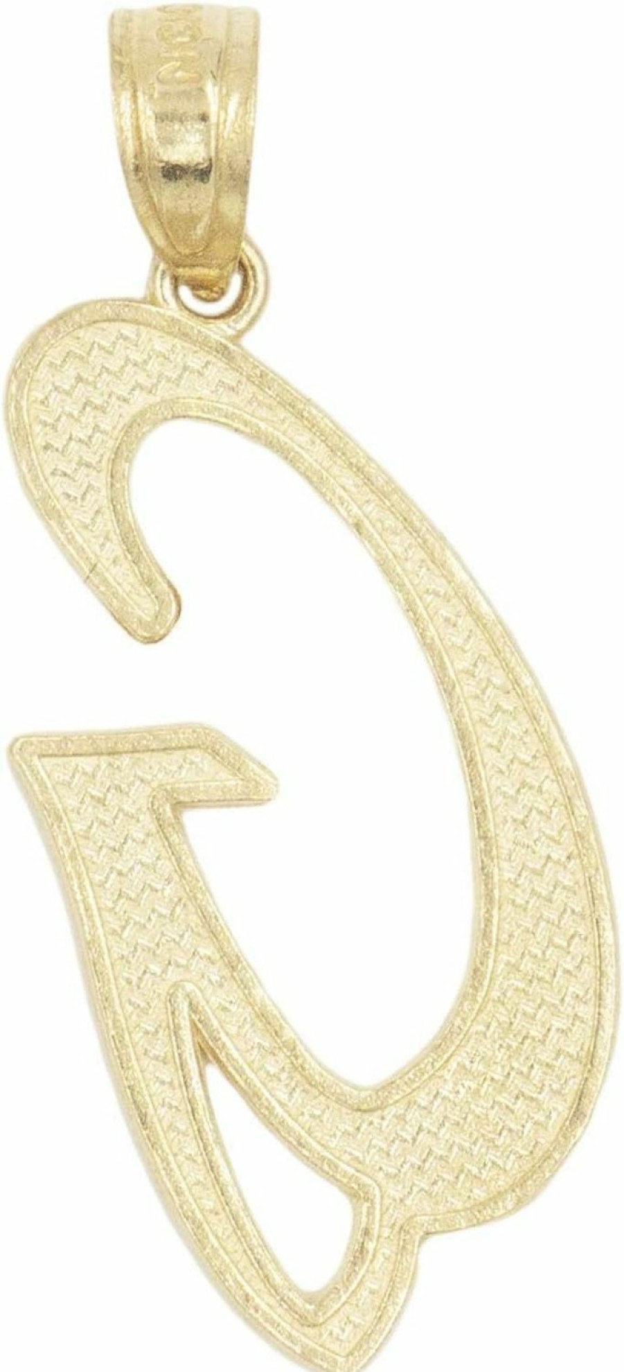 Online Ice on Fire Jewelry Ice On Fire Jewelry 14K Solid Real Gold Cursive Initial Pendant, English Alpahbet A-Z Letter Charm With Diamond Cut (G)