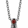 Best Jewelili Jewelili Enchanted Disney Fine Jewelry Black Rhodium Over Sterling Silver Evil Queen Dagger Pendant With 1/15 Cttw Diamonds And Red Garnet