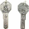 New RA Silver Tone Saint Christopher Key To Heaven Medal, 2 Inch