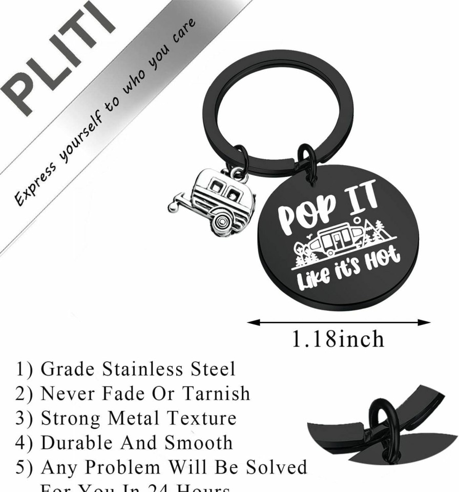 Online PLITI Pliti Rv Camping Keychain For Camper Lover Travel Trailers Gift Funny Camping Accessories