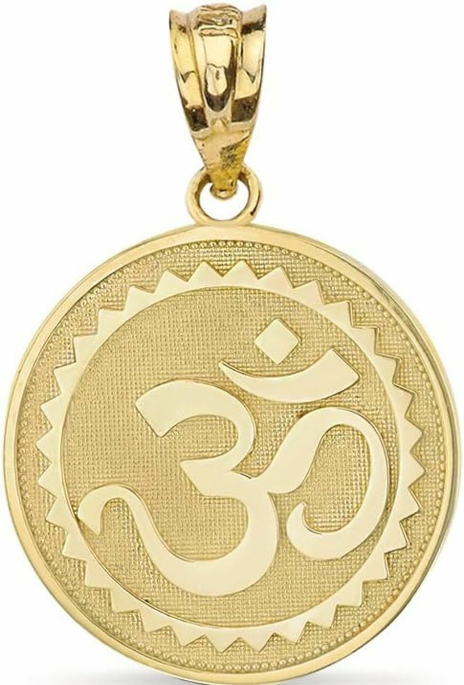 Hot Claddagh Gold Solid 14K Yellow Gold Hindu Meditation Yoga Charm (Aum) Om Disc Pendant