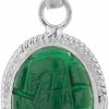 Clearance LMDPRAJAPATIS Lmdprajapatis Emerald Stone Ganesha Pendant In Sterling Silver Jewellery For Women Men With Natural Panna Stone Original Certified Energized Astrology Birth Gemstone 15X10Mm