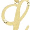 Best Ice on Fire Jewelry Ice On Fire Jewelry 10K Solid Real Gold Cursive Initial Pendant, English Alpahbet A-Z Letter Charm With Diamond Cut (L)