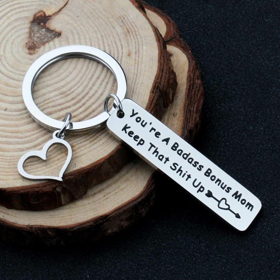 New LQRI Lqri Funny Bonus Mom Gift Stepmom Gifts Keychain You'Re A Badass Bonus Mom Keep That Shit Up