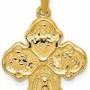 Online Diamond2Deal Diamond2Deal 14K Yellow Gold Four Way Medal Pendant Fine Jewelry For Women (L- 28 Mm W- 17.75 Mm)