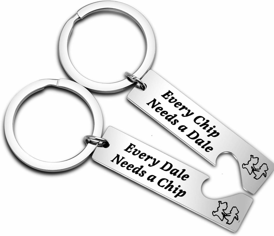 Hot FEELMEM Feelmem Chip And Dale Gift Every Chip Needs A Dale Keychain Set For Best Friends Cartoon Movie Fans Gift