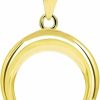 Clearance Jewelry America Jewelry America 14K Yellow Gold Double Horn Crescent Moon Pendant With High Polish