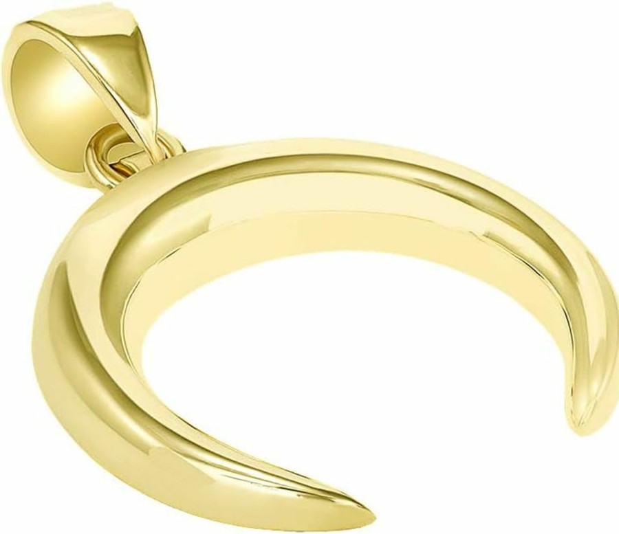 Clearance Jewelry America Jewelry America 14K Yellow Gold Double Horn Crescent Moon Pendant With High Polish