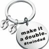 Hot ENSIANTH Ensianth Twins Keychain Make It A Double Twin Dad Gift Dad Of Twins Gift Father'S Day Gift New Dad Gift Daddy To Be Keychain