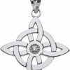 Hot Claddagh Gold Claddagh Gold Sterling Silver Witch'S Knot Pagan Wiccan Symbol Cz Pendant Necklace And Pendnat Only