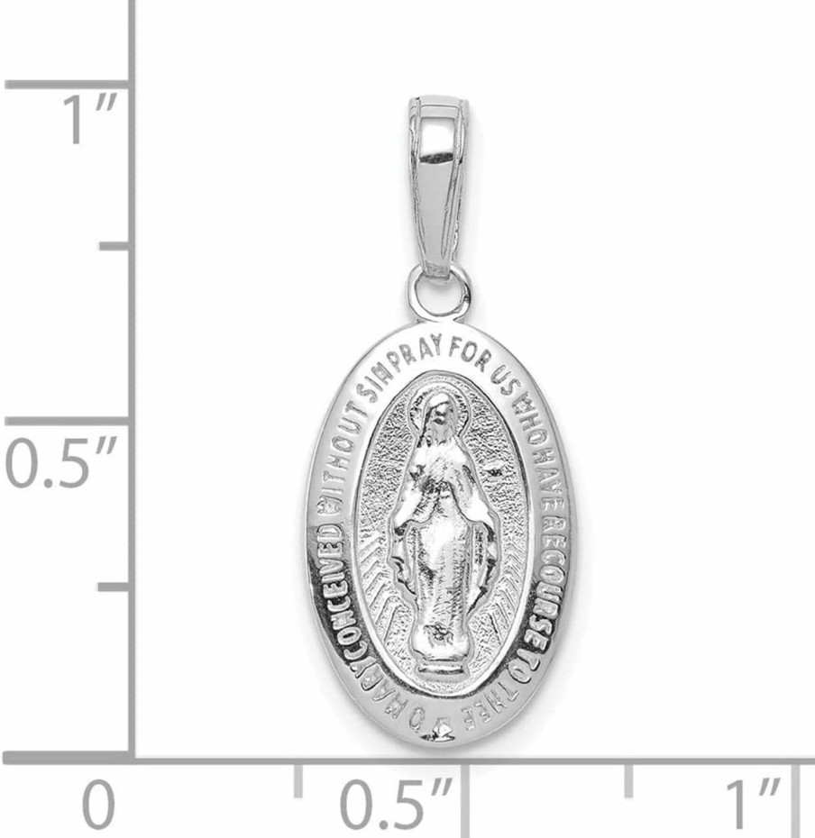 Hot Auriga Fine Jewelry Auriga Fine Jewelry 10K Yellow Or White Gold Miraculous Medal Pendant For Women (L- 0.95 Inch, W- 0.44 Inch)