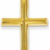 Hot Diamond2Deal Diamond2Deal 14K Yellow Gold Cross Pendant Fine Jewelry For Women (L- 36.5 Mm W- 19.35 Mm)