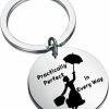 Wholesale bobauna Bobauna Mary Inspired Practically Perfect In Every Way Keychain Literature Quote Jewelry Inspirational Gift