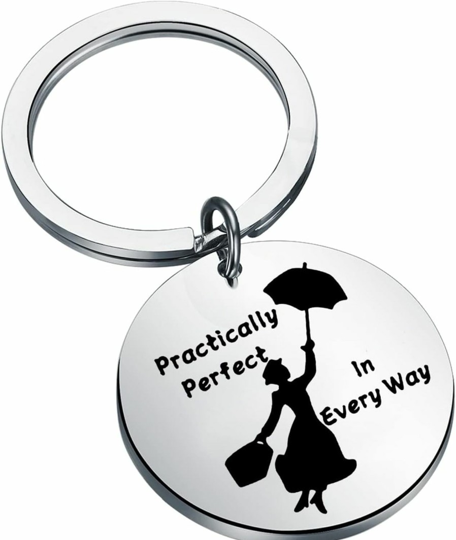 Wholesale bobauna Bobauna Mary Inspired Practically Perfect In Every Way Keychain Literature Quote Jewelry Inspirational Gift