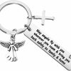 New MYOSPARK Myospark Travel Prayer Keychain May Angels Fly With You Wherever You Roam Traveller Gift