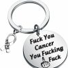 Online PENQI Penqi Fuck Cancer Keychain Cancer Awareness Hope Gift Fuck You Cancer You Fucking Fuck Cancer Survivor Jewelry