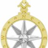 Online CA CHARMAMERICA Charm America - Gold Two-Tone Compass Charm - 10 Karat Solid Gold - Nautical Jewelry Pendant