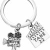 Online BEKECH Bekech Movie Camera Keychain I Love Movie Jewelry Film Keyring Gift For Film Director Film Student Gift Filmmaker Gift