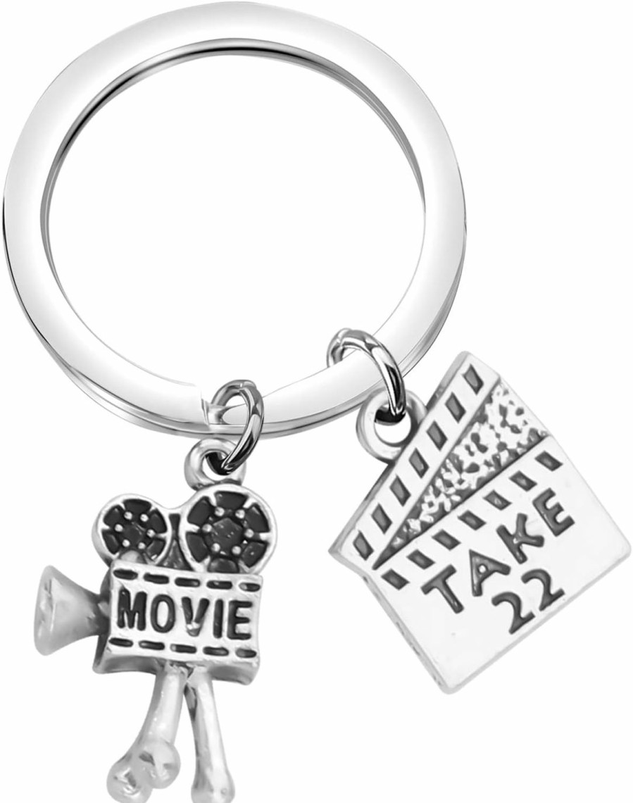 Online BEKECH Bekech Movie Camera Keychain I Love Movie Jewelry Film Keyring Gift For Film Director Film Student Gift Filmmaker Gift