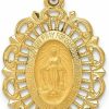 Best Diamond2Deal Diamond2Deal 14K Gold Miraculous Medal Solid Charm Pendant Fine Jewelry For Women