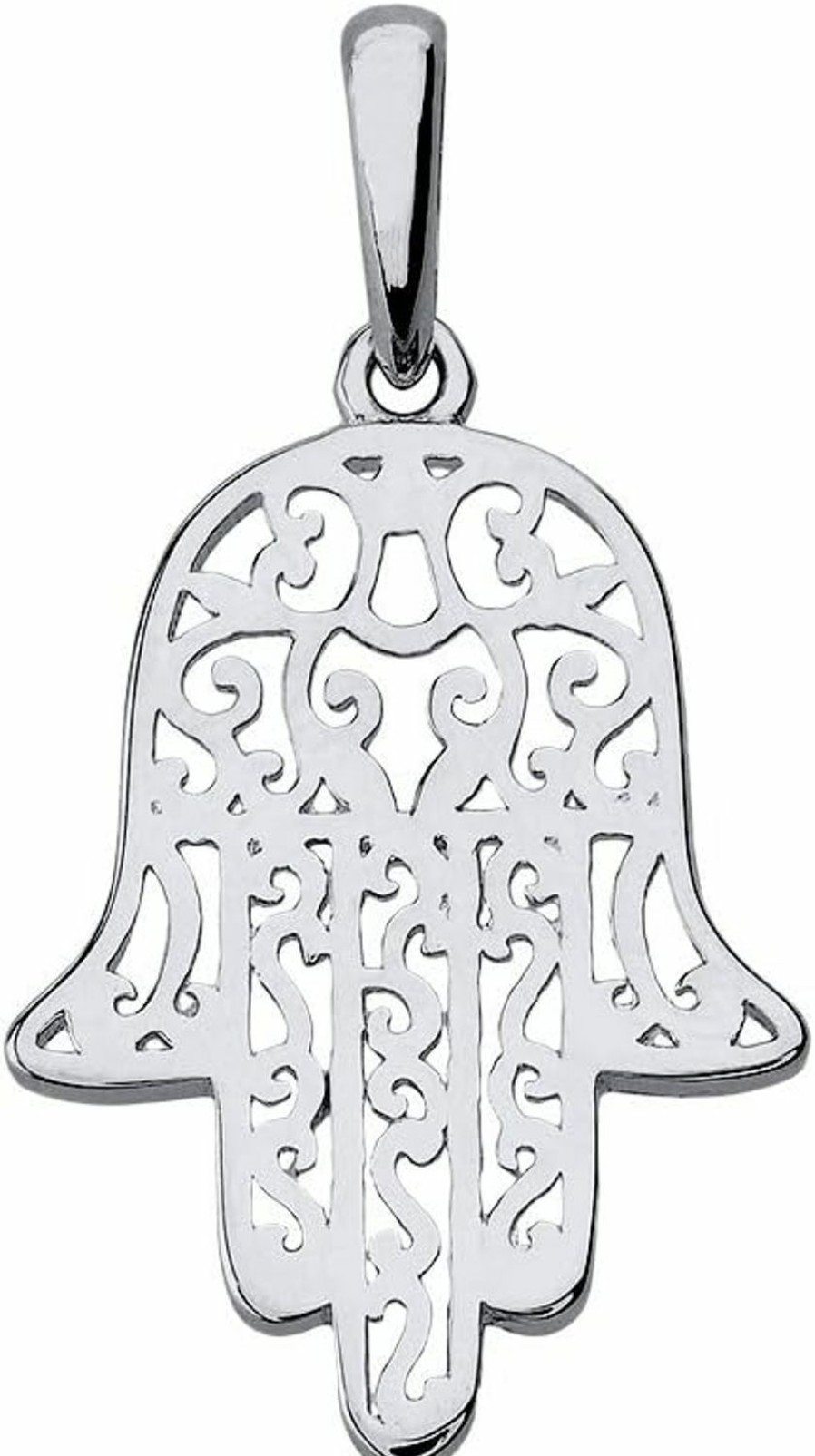 Hot Jewelry America Jewelry America 14K White Gold Filigree Hamsa Hand Of Fatima Charm Pendant