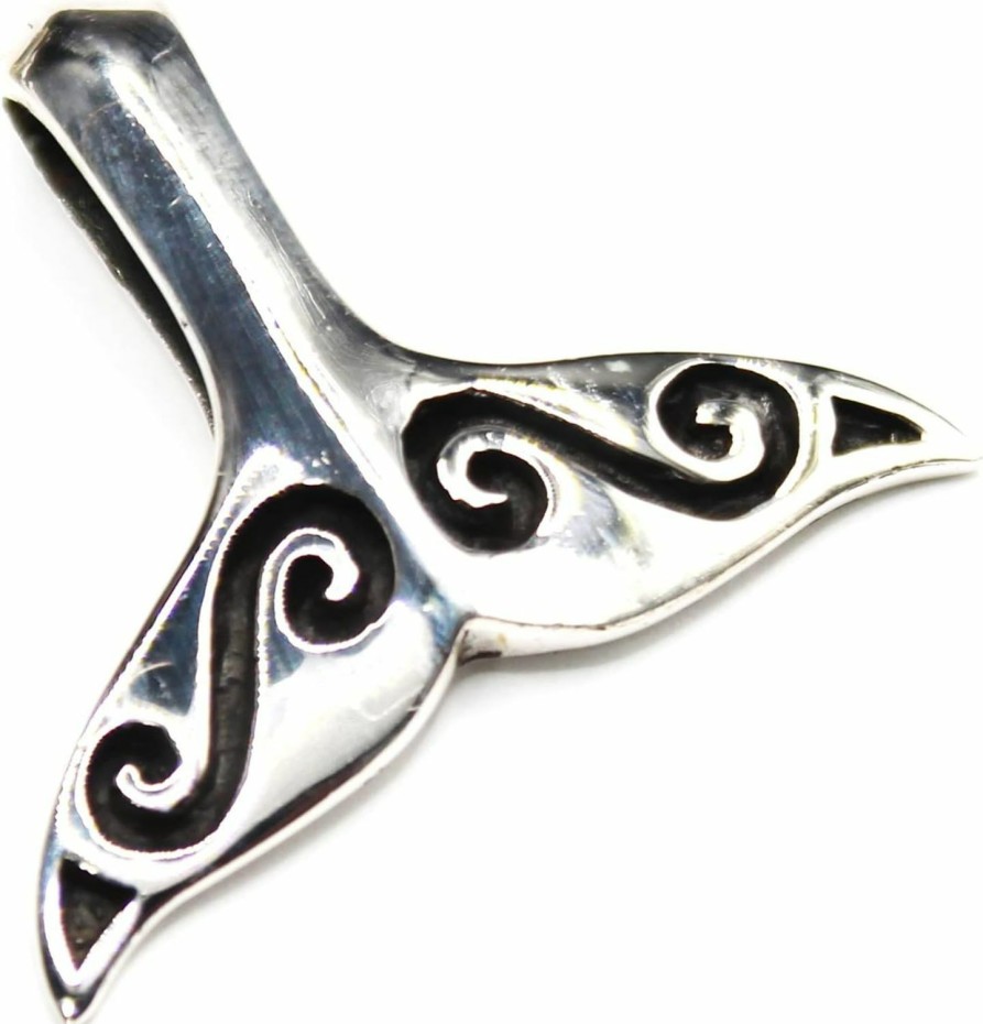 New Amazon Cosumosu Whale Dolphin Tail 925 Sterling Silver Hawaiian Polynesian Pendant