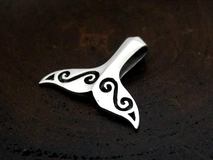 New Amazon Cosumosu Whale Dolphin Tail 925 Sterling Silver Hawaiian Polynesian Pendant