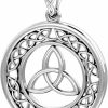 Best US Jewels New Round 925 Sterling Silver Irish Celtic Trinity Love Knot Pendant. 24.5Mm