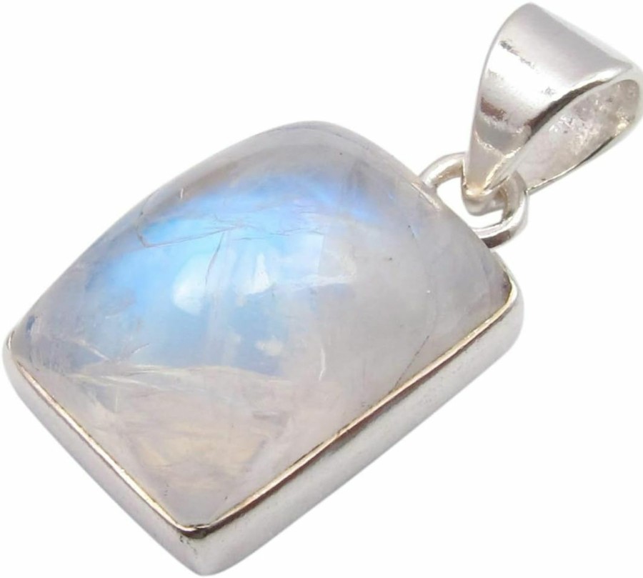 Best SilverStarJewel Silverstarjewel Blue Rainbow Moonstone Pendant 1\" 3.0 Grams 925 Fine Silver Latest Style