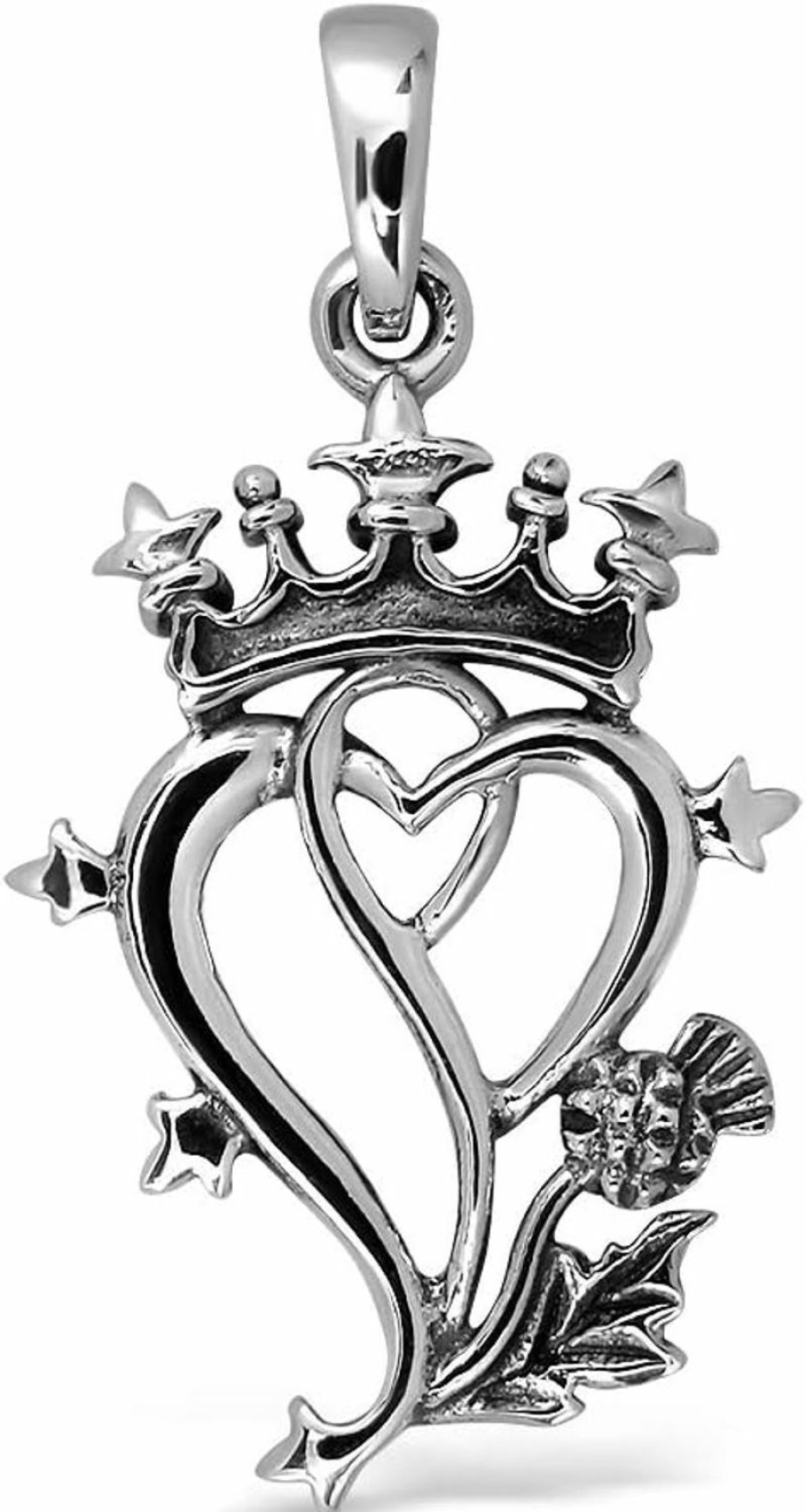 Best W | S WITHLOVE SILVER Withlovesilver 925 Sterling Silver Classic Scottish Style Heart Crown Luckenbooth And Thistle Pendant