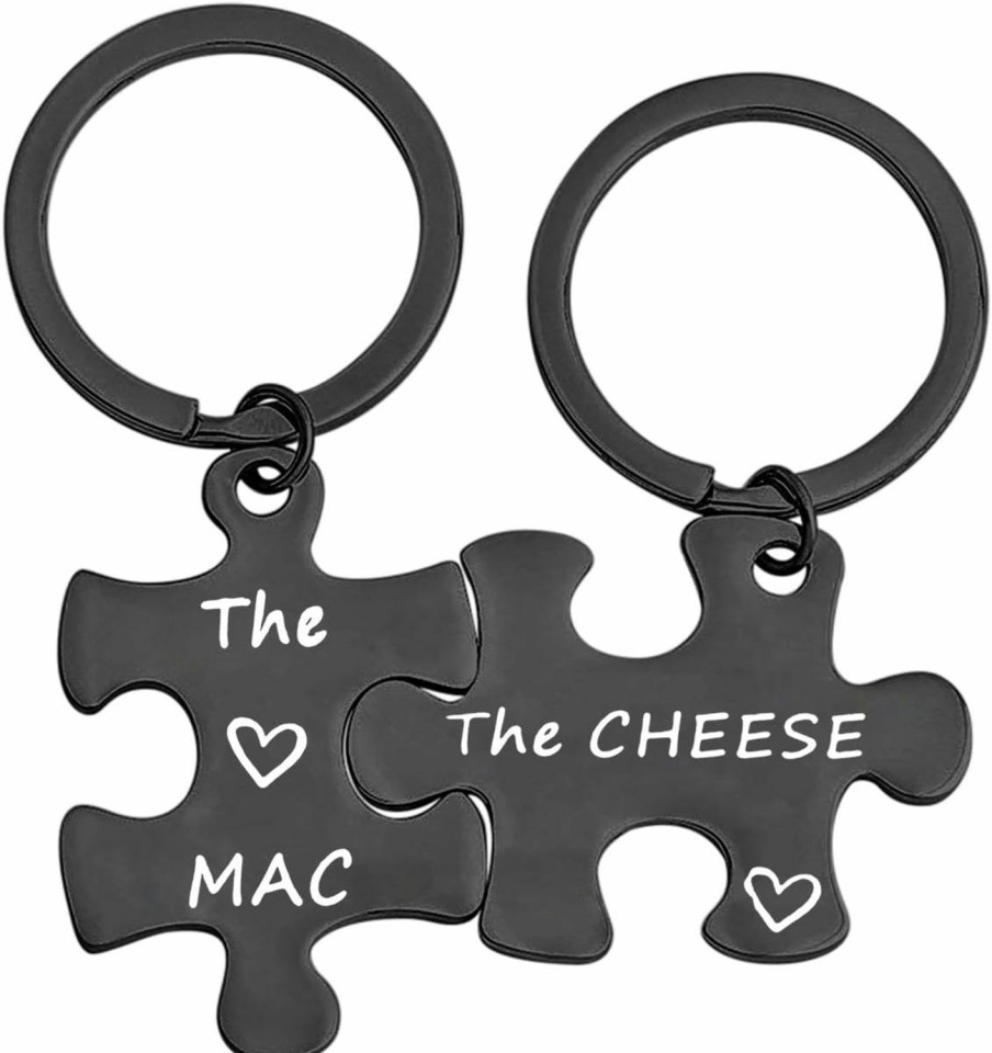 Online MYOSPARK Myospark His And Hers Jewelry The Mac The Cheese Keychain Gift For Couples Anniversary Jewelry Wedding Gift