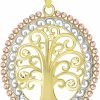 Best Jewelry America Jewelry America 14K Yellow Gold & Rose Gold Oval Budded Tree Of Life Charm Pendant