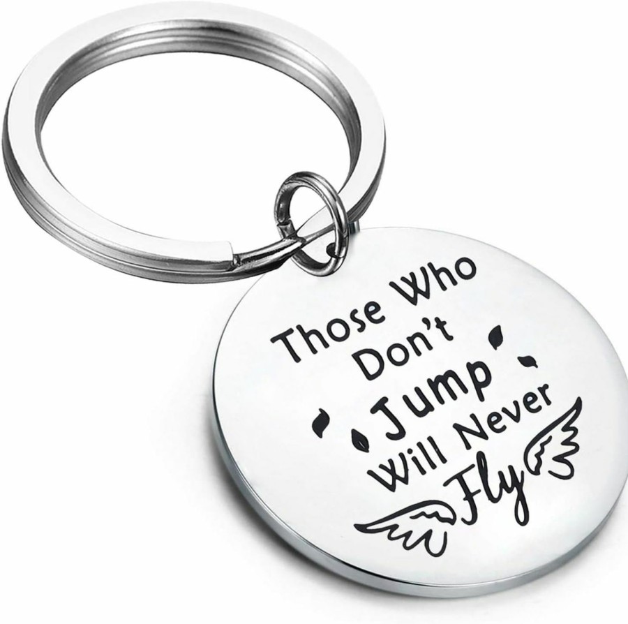 Wholesale PLITI Pliti Skydiver Gifts Those Who Don'T Jump Will Never Fly Skydiving Keychain Inspirational Gifts For Men