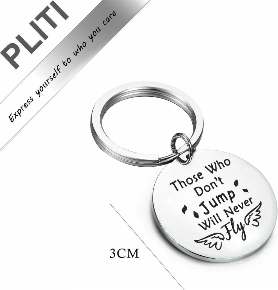 Wholesale PLITI Pliti Skydiver Gifts Those Who Don'T Jump Will Never Fly Skydiving Keychain Inspirational Gifts For Men