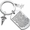 Wholesale UJIMS Ujims Pharmacist'S Prayer Keychain Pharmacy Graduation Gift Pharmacy Technician Pharmacy Tech Jewelry Rx Symbol Key Ring