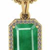 Hot LMDPRAJAPATIS Lmdprajapatis Natural Lab Certified Original 5.50 Carat Colombian Emerald Panna Jwelery Pendant For 22K Gold Plated Everywear