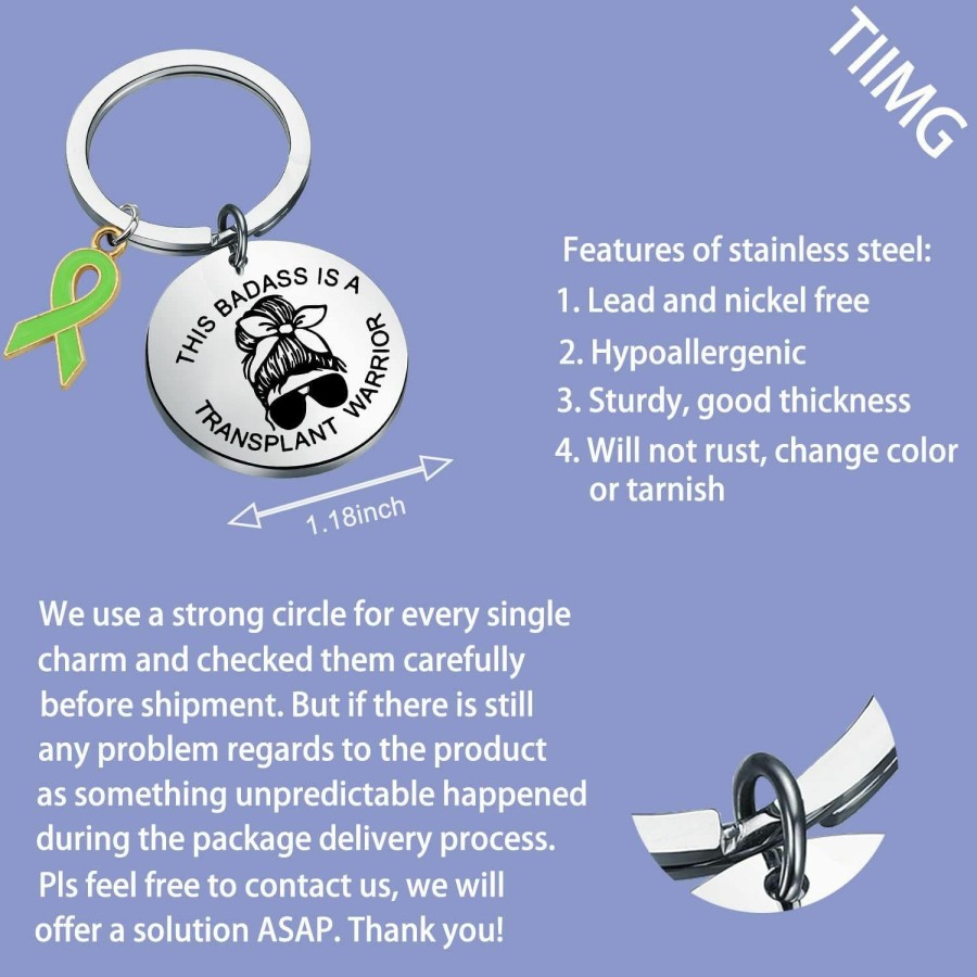 Online TIIMG Tiimg Funny Transplant Gift This Badass Is A Transplant Warrior Keychain For Heart Liver Transplant Fighter