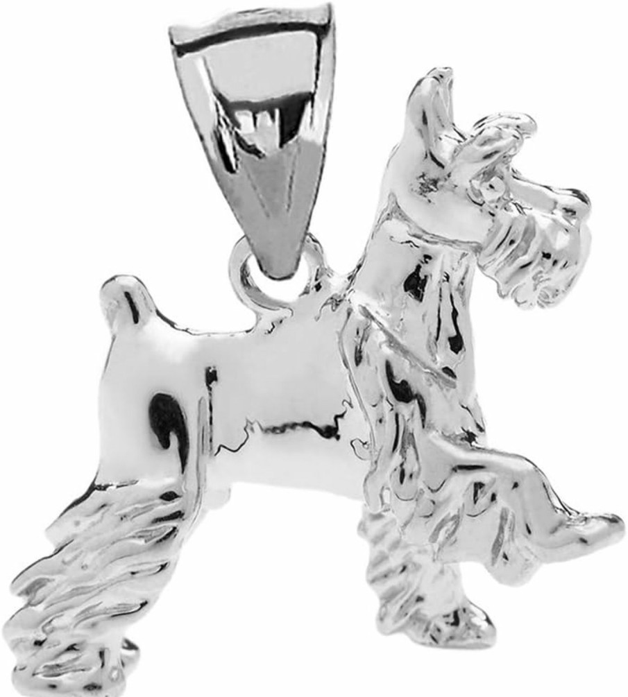 Clearance Claddagh Gold Solid Sterling Silver Schnauzer Charm Pendant