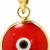 Best MIZZE Made for Luck Mizze Made For Luck Gold Plated 925 Sterling Silver 10 Mm Round Glass Evil Eye Charm Pendant - 7 Colors To Choose From