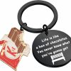 New FUSTMW Fustmw Movie Inspired Keychain Movie Lover Gifts Life Is Like A Box Of Chocolates Keychain Inspiration Jewelry Gift