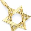 Online The World Jewelry Center 14K Real Yellow Gold Star Of David Charm Pendant