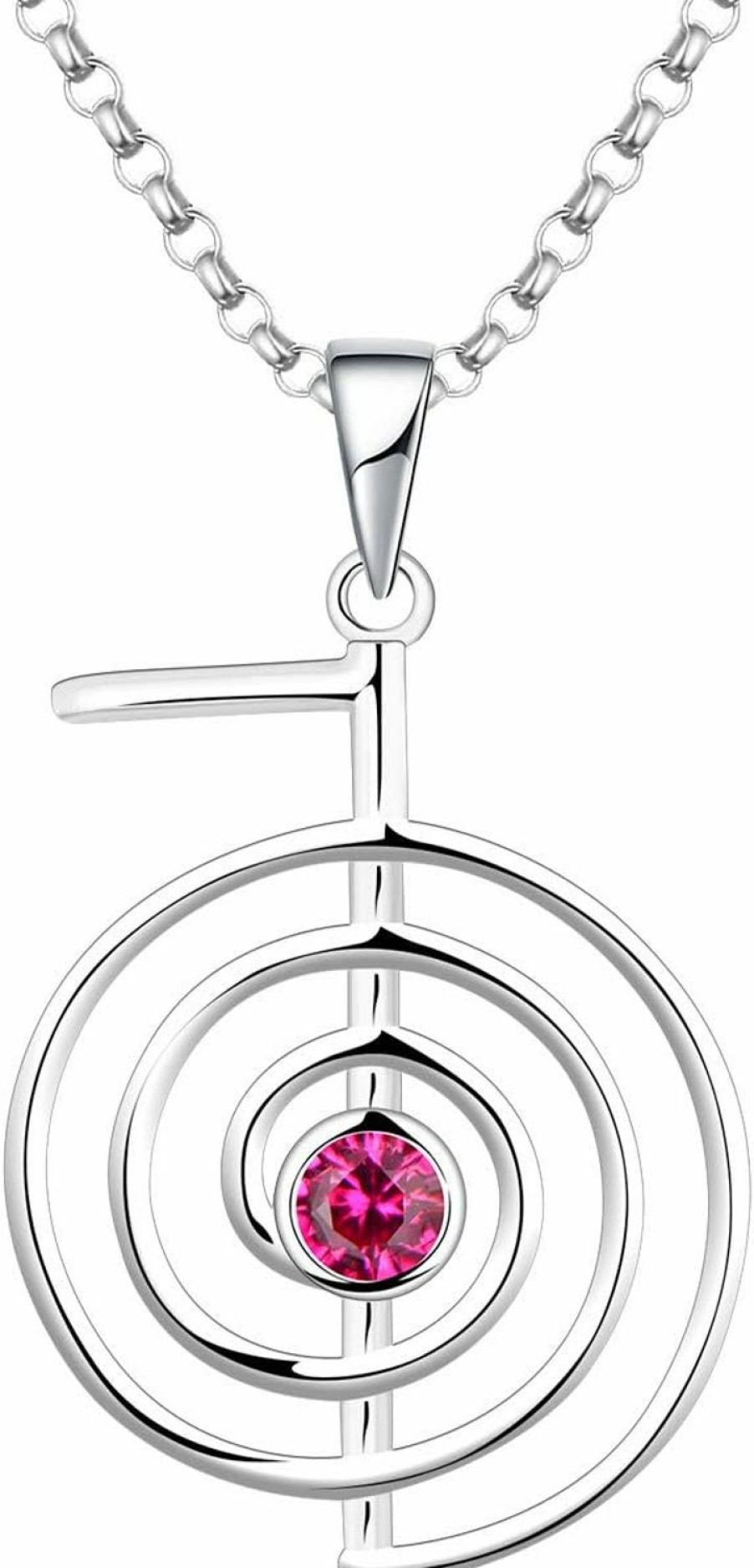 Best JO WISDOM Jo Wisdom Reiki Cho Ku Rei Necklace,925 Sterling Silver Healing Energy Yoga Power Pendant Necklace With Aaa Cubic Zirconia